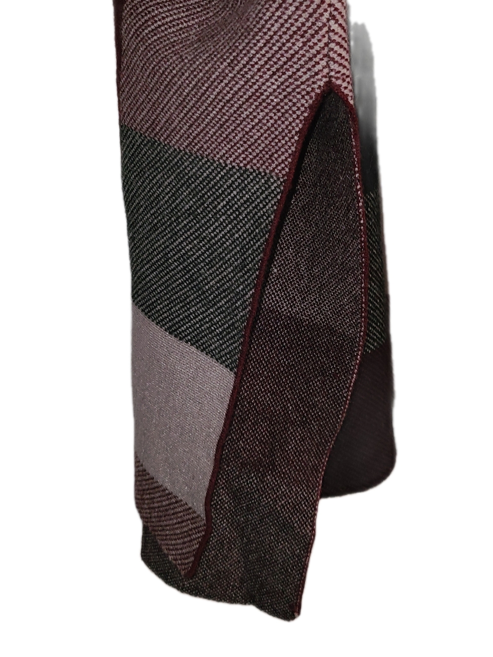 Zenana Outfitters Burgundy Plaid Cowl Neck Sweater Poncho NWOT - Picture 8 of 11